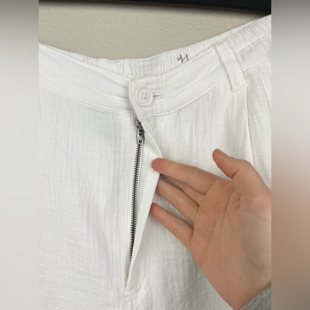 Aerie Women's XL Daybreak Trouser Short White Mid Rise 100% Cotton Beach MidRise - Picture 8 of 16